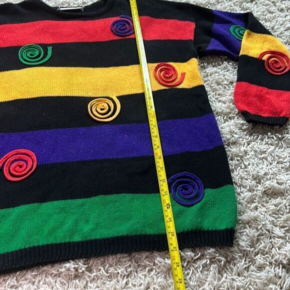 Rafaella Multicolor Swirl Knit Crew Sweater M - Picture 7 of 15